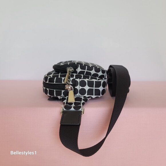 KATE SPADE Belt Bag Noel Jacquarded Printed Fabric Bag- Black Multi ⭐ - Picture 10 of 16